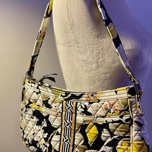 Vera Bradley Dogwood Cassidy shoulder bag Purse Yellow Tan Black